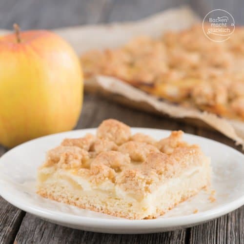 Apfel Schmand Kuchen mit Streuseln Backen macht glücklich