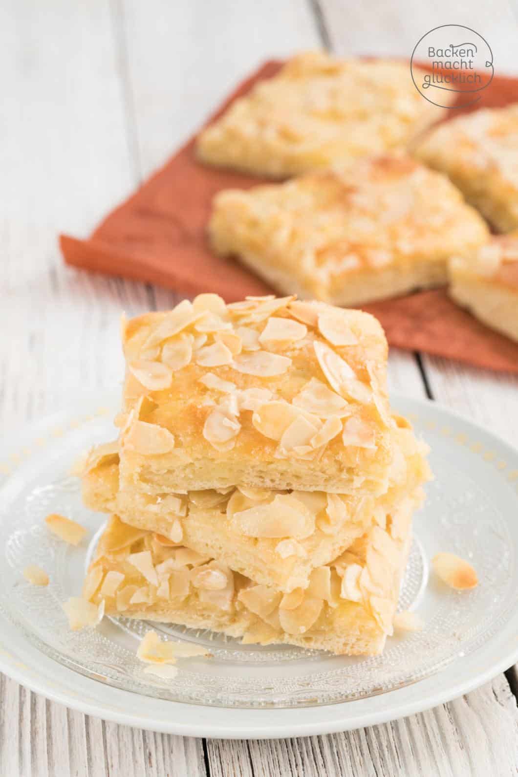 Butterkuchen mit Mandeln und Sahne Backen macht glücklich