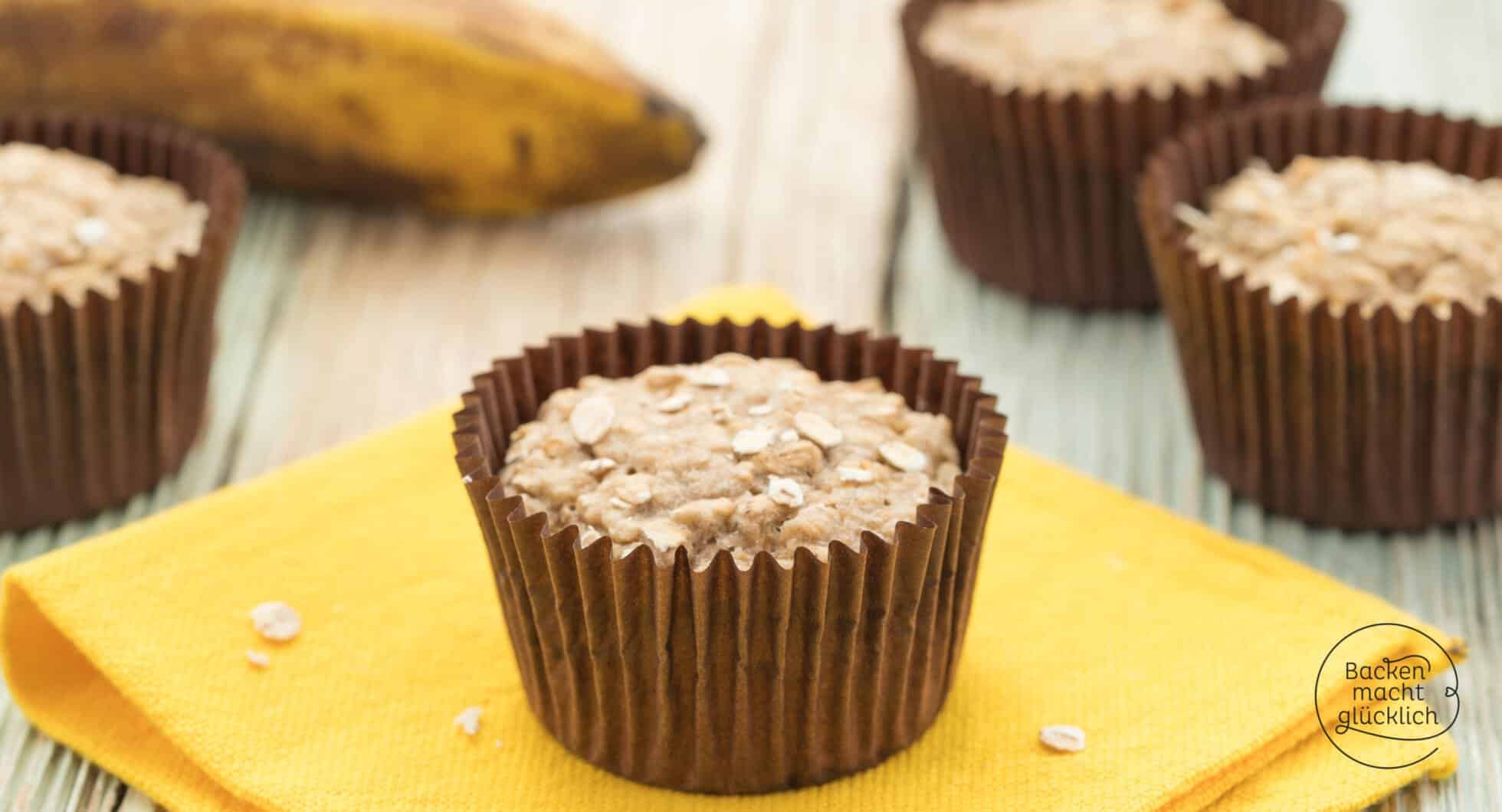 Bananen Haferflocken Muffins Ohne Zucker Backen Macht Gl Cklich