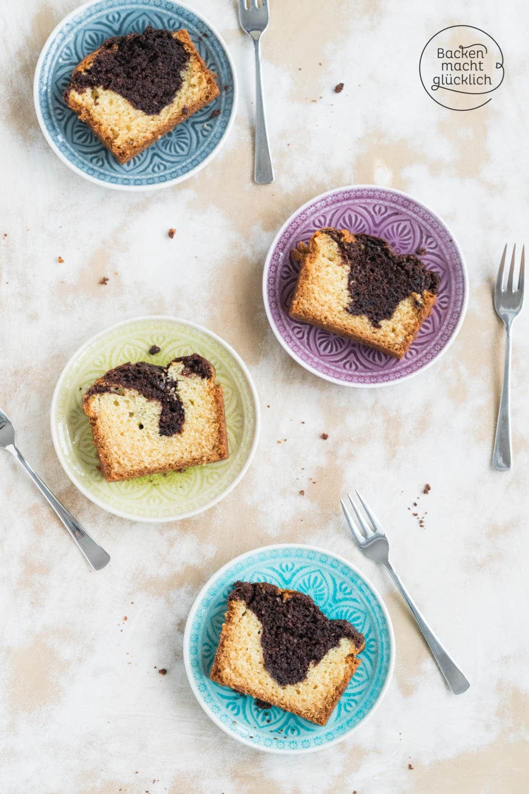 Veganer Marmorkuchen Ohne Ei & Butter | Backen Macht Glücklich