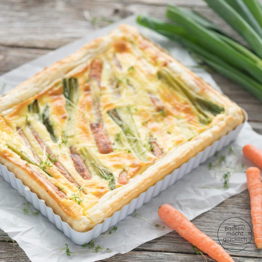 Gemüse-Quiche mit Blätterteig | Backen macht glücklich