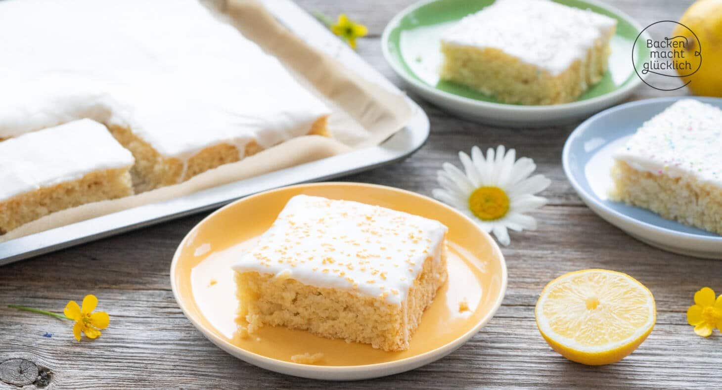 Veganer Zitronenkuchen ohne Ei | Backen macht glücklich