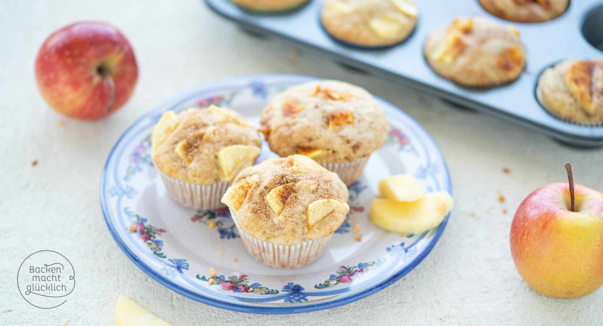 Einfache, saftige Apfelmuffins | Backen macht glücklich