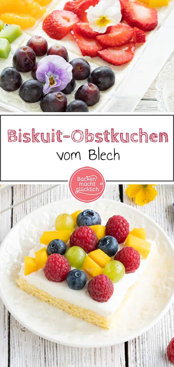 Bunter Biskuit Obstkuchen Vom Blech Backen Macht Glucklich