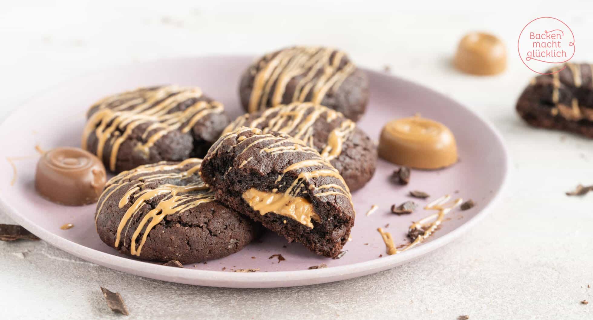 Schoko-Cookies mit Karamellkern | Backen macht glücklich