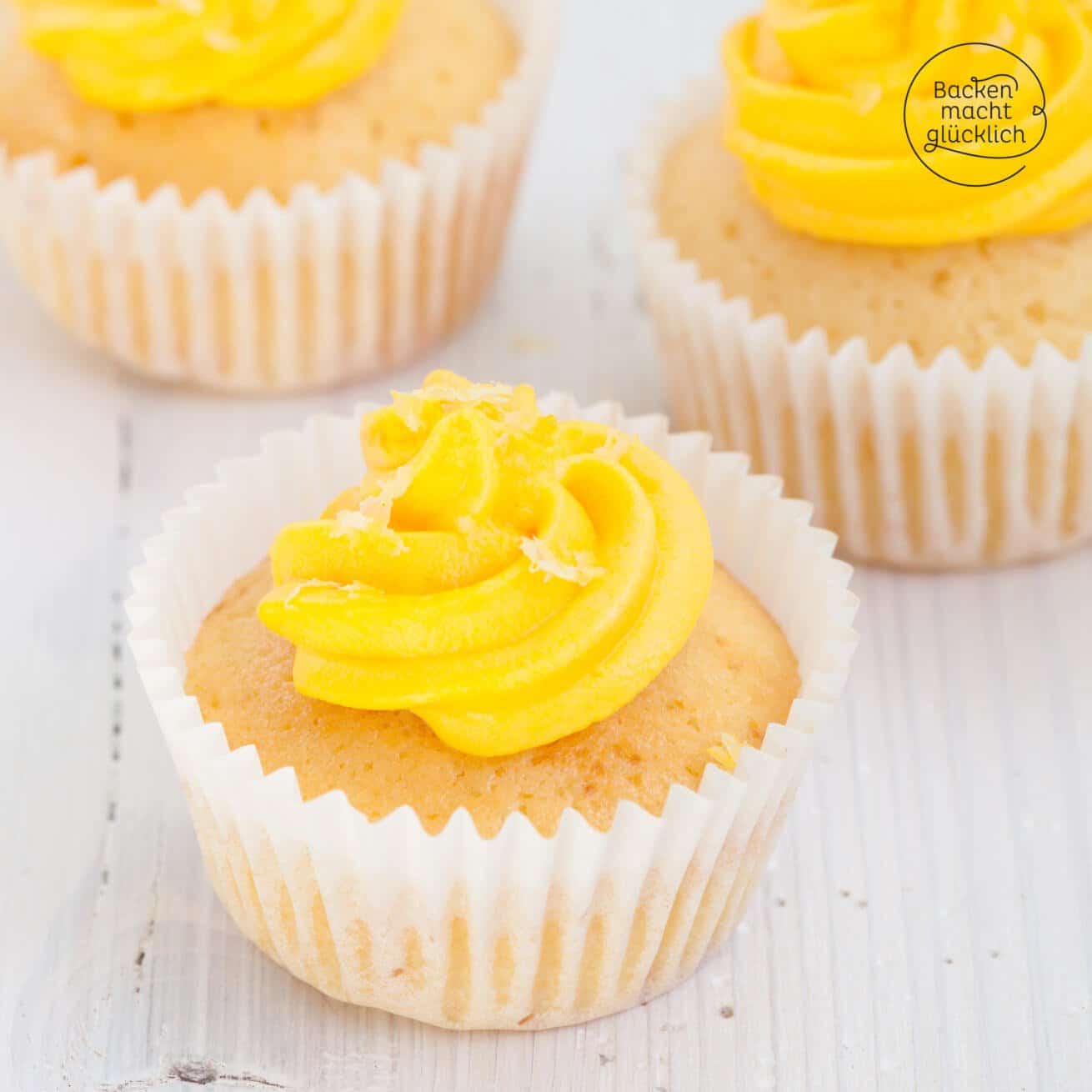 Zitronen Cupcakes Mit Frischk Se Frosting Backen Macht Gl Cklich