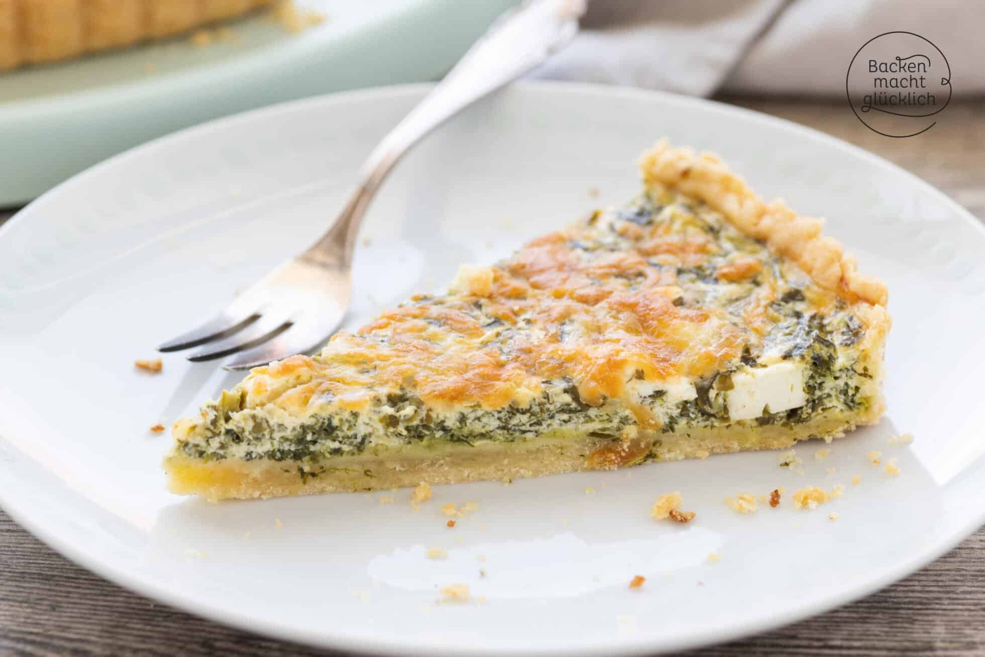 Herzhafte Spinatquiche mit Feta | Backen macht glücklich