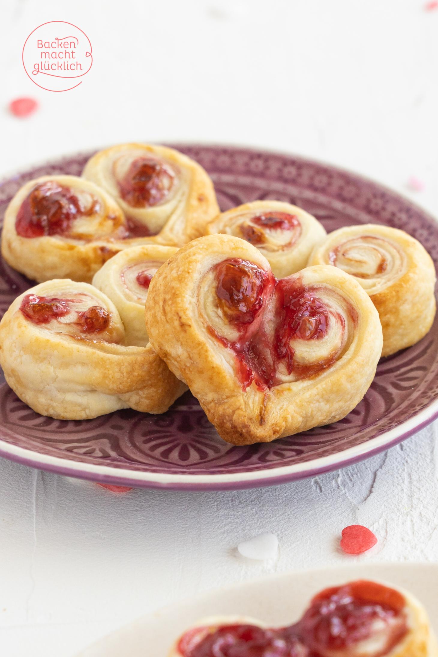 Bl Tterteig Herzen Mit Marmelade Backen Macht Gl Cklich