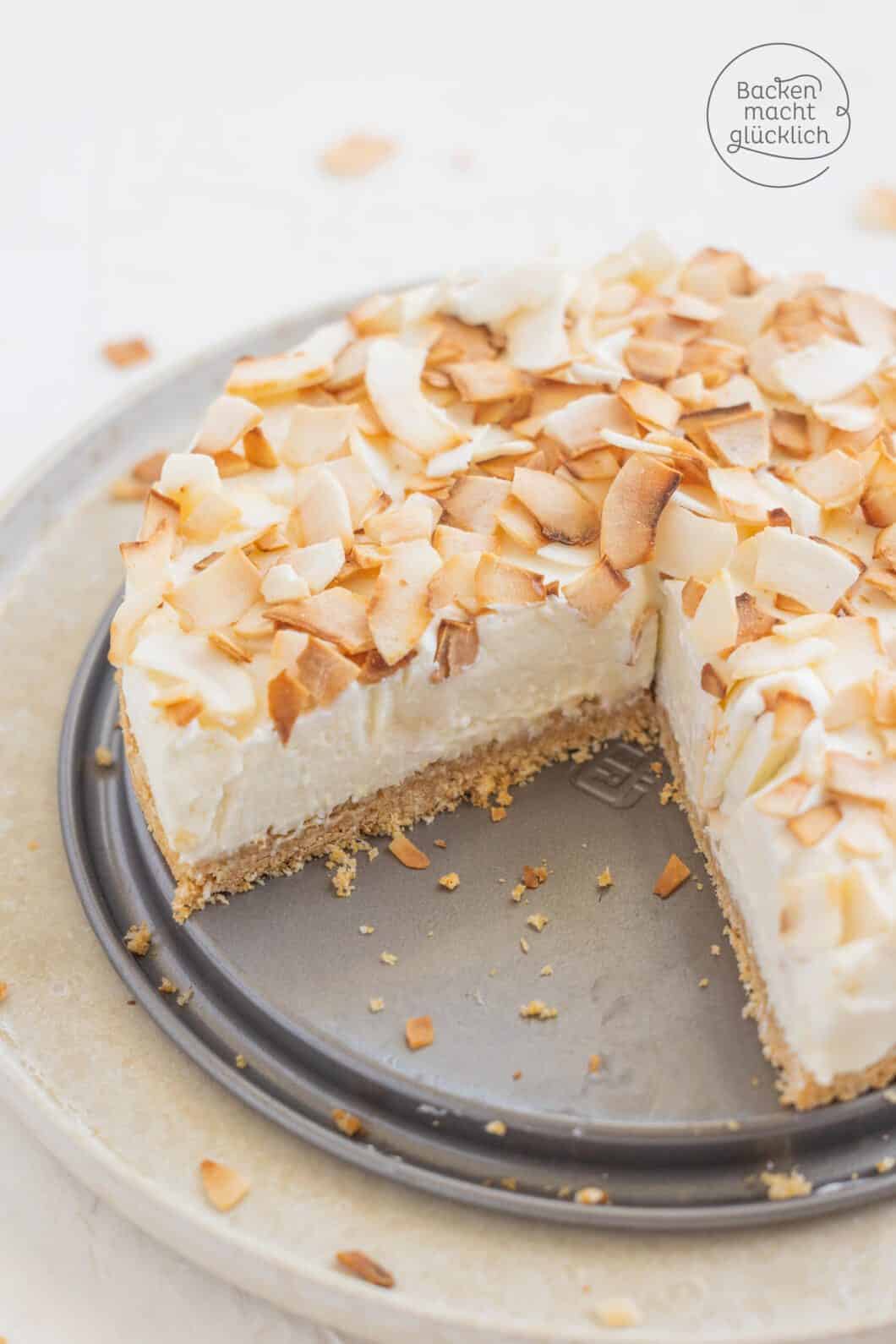 Kokos Cheesecake ohne Backen Backen macht glücklich