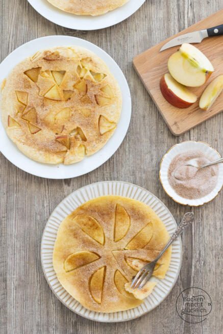 Einfache Apfelpfannkuchen | Backen macht glücklich