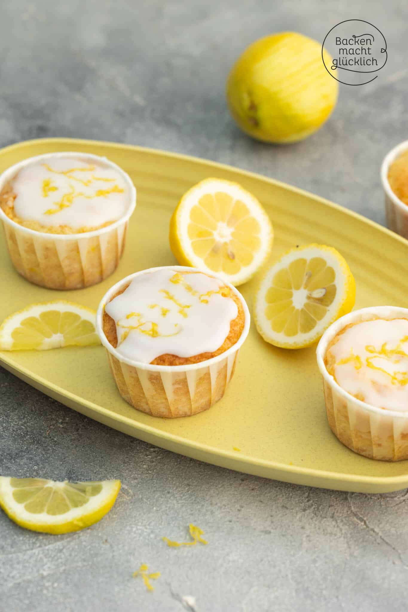 Zitronenmuffins ohne Ei und Butter