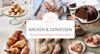 Fotos aus (v.l.n.r.): „Wiener Zuckerbäckerei“ (DK/Milena Kutelas), „Besser Vollkorn backen“ (XX/Oliver-Brachat), „Mann backt Kuchen“ (Tyrolia/Marian Moschen), „XX“ (XX/Hubertus Schüler), „Dein bestes Brot“ (XX/judith erdin), „Alles aus Schokolade“ (DK/Armelle Habib)