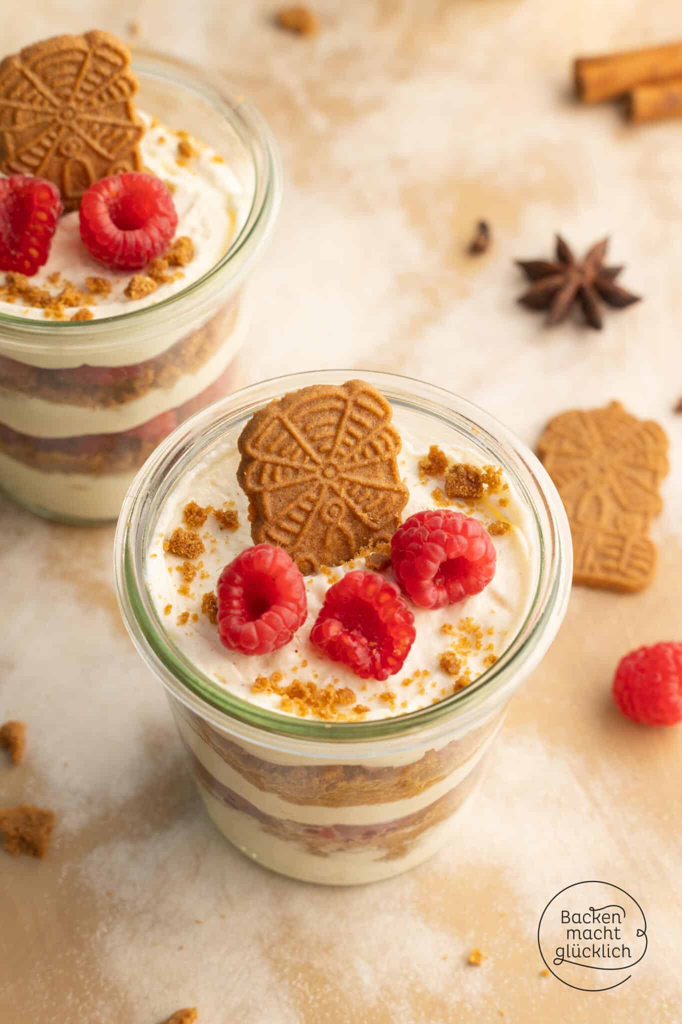 Spekulatius Tiramisu mit Himbeeren