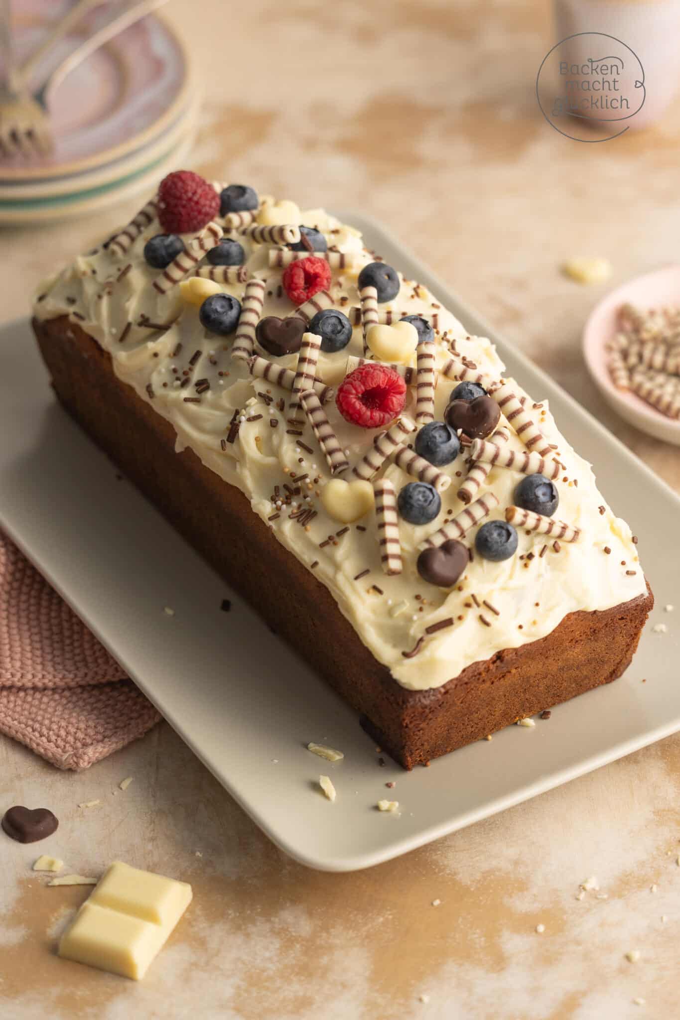 Kuchen mit weißer Schokolade