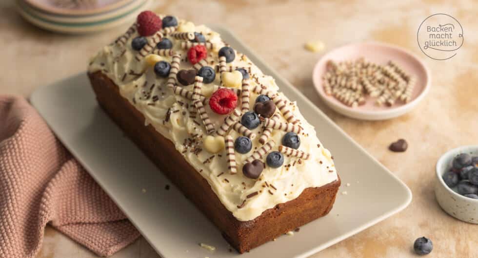 Rührkuchen mit weißer Schokolade