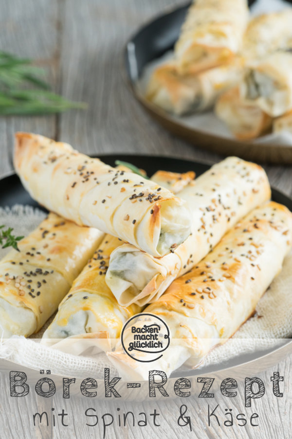 Börek mit Schafskäse und Spinat sind ein toller türkischer Snack. Mit diesem Rezept sind die Röllchen schnell zubereitet!