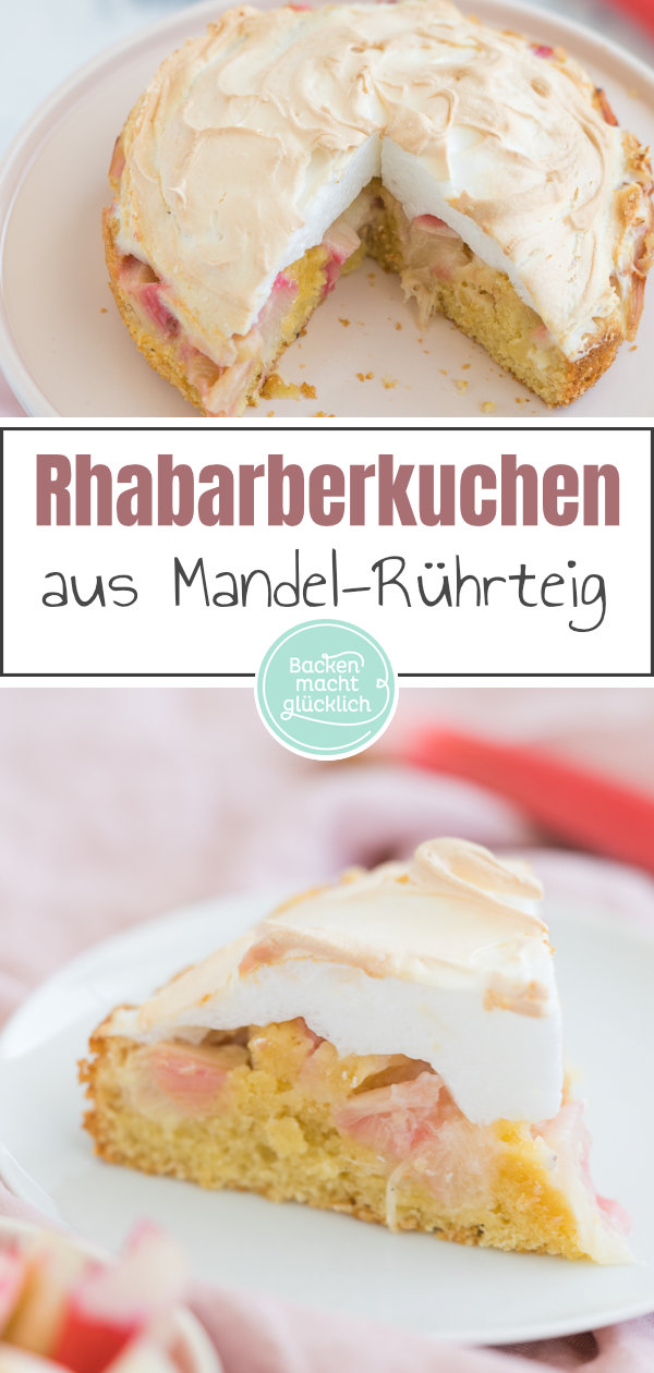 Tolles Rezept für einen klassischen Rhabarberkuchen mit Baiser-Haube. Dieser Rhabarberkuchen ist ein absoluter Klassiker. Bei dem Rhabarberkuchen-Rezept meiner Oma kommen gemahlene Mandeln in den Teig – köstlich!