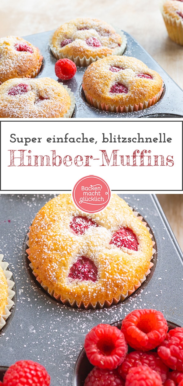 Super saftige, einfache Muffins mit Himbeeren und Buttermilch - ein geniales Frühlingsrezept für die ganze Familie.