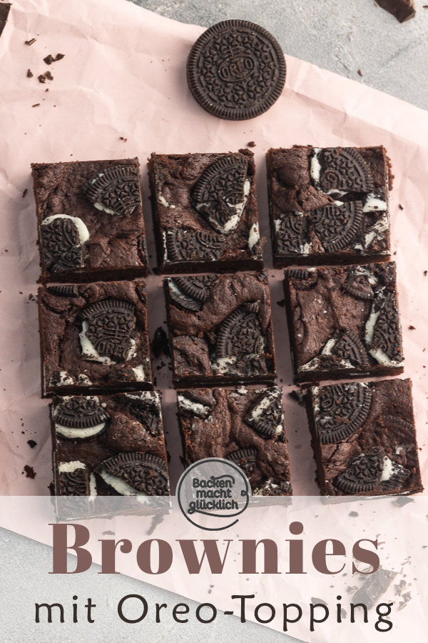 Die besten Oreo-Brownies: saftig, schokoladig, chewy. Dieses einfache Rezept für Brownies mit Oreo-Topping müsst ihr testen!