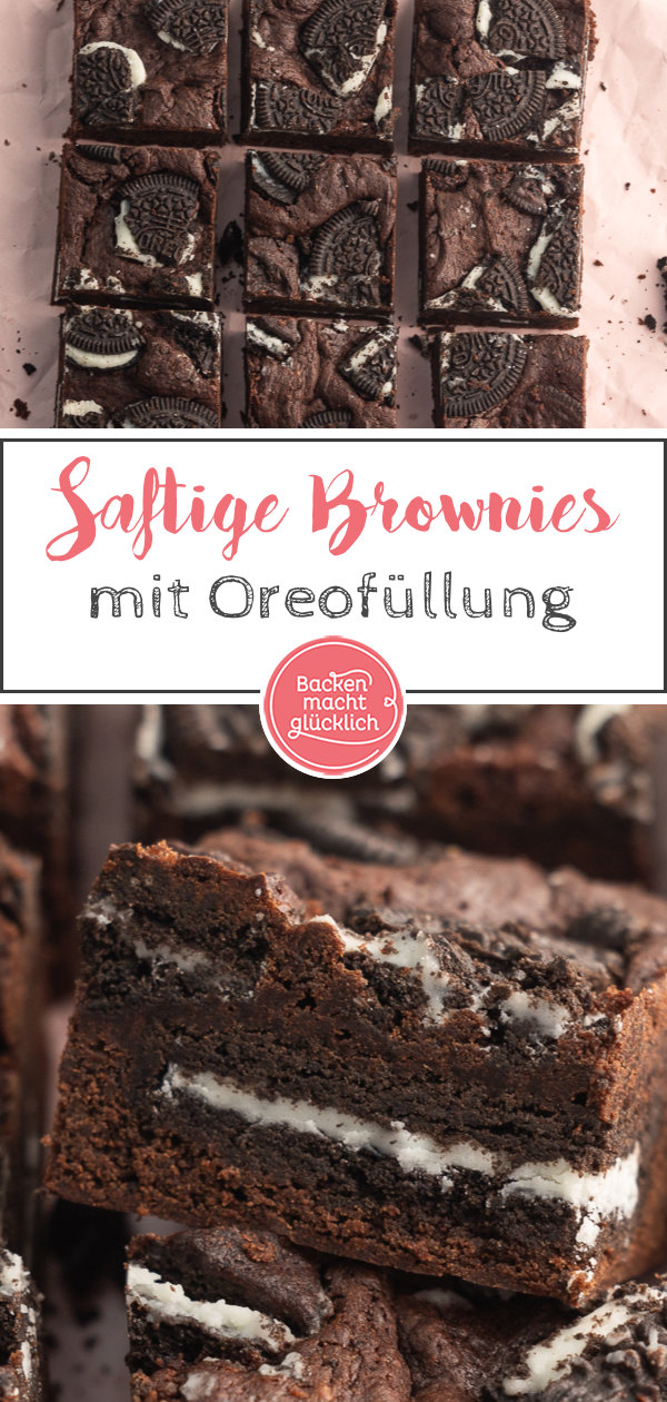 Die besten Oreo-Brownies: saftig, schokoladig, chewy. Dieses einfache Rezept für Brownies mit Oreo-Topping müsst ihr testen!