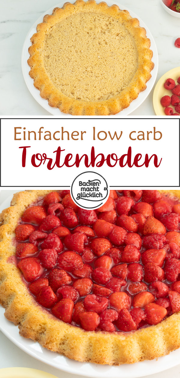 Dieser Low Carb Biskuitboden ist nicht nur blitzschnell gemacht. Er wird auch noch schön fluffig, süß und flaumig - ganz ohne Mehl und Zucker.