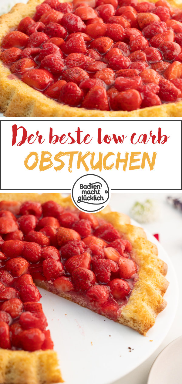 Ein toller glutenfreier, zuckerfreier Obstkuchen, der ganz ohne Mehl auskommt und nur gut 100 Kalorien pro Stück hat