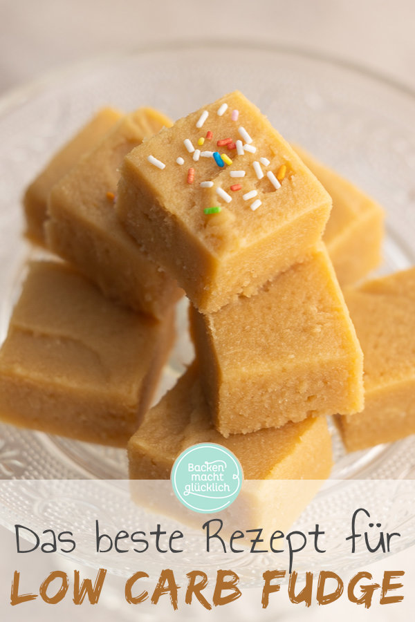 Himmlisches Low Carb Fudge ohne Zucker: super cremig, kohlenhydratarm & lecker! Nur 15 Minuten Aufwand. Mit Erdnusscreme oder Mandelmus.