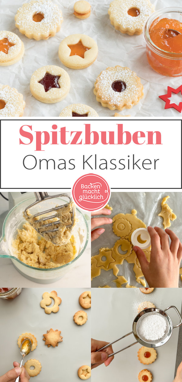 Bei den herrlich mürben Spitzbuben von Oma läuft mir jedes Mal das Wasser im Mund zusammen. Das Rezept für die mit Marmelade gefüllten Weihnachtsplätzchen ist dabei ganz einfach. 