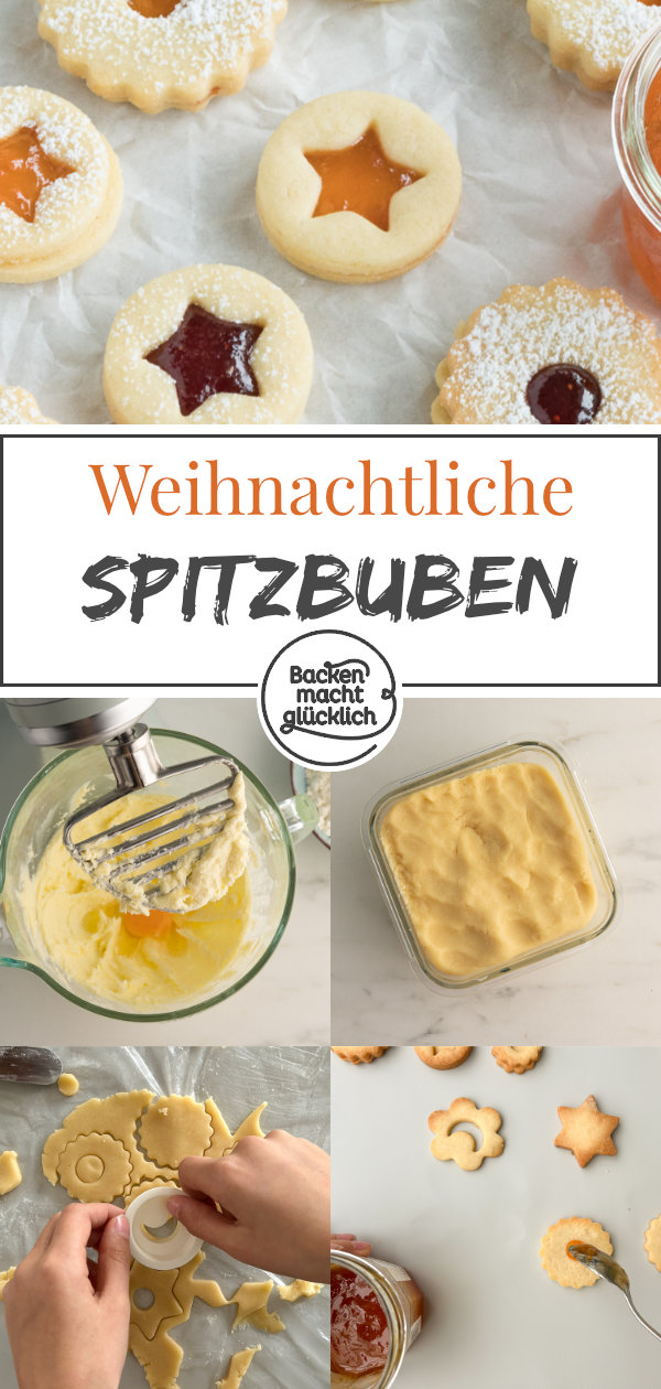 Bei den herrlich mürben Spitzbuben von Oma läuft mir jedes Mal das Wasser im Mund zusammen. Das Rezept für die mit Marmelade gefüllten Weihnachtsplätzchen ist dabei ganz einfach. 