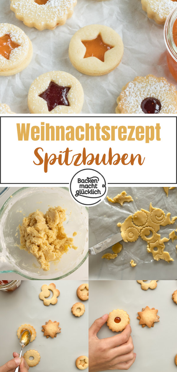 Bei den herrlich mürben Spitzbuben von Oma läuft mir jedes Mal das Wasser im Mund zusammen. Das Rezept für die mit Marmelade gefüllten Weihnachtsplätzchen ist dabei ganz einfach. 