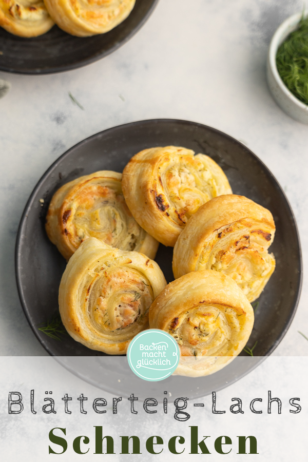 Herzhafte Blätterteigschnecken mit Lachs: einfach zu backen, schnell fertig und unglaublich lecker.