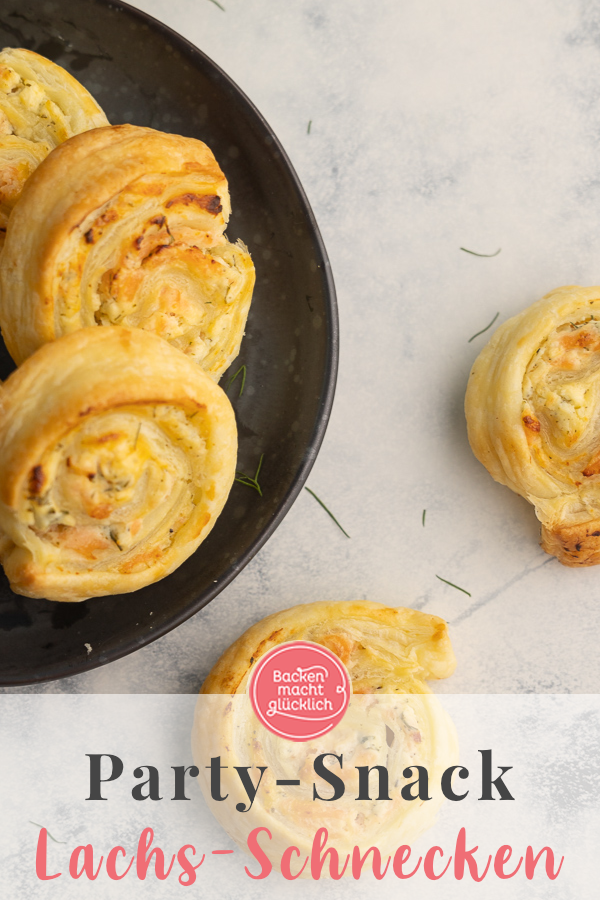 Herzhafte Blätterteigschnecken mit Lachs: einfach zu backen, schnell fertig und unglaublich lecker.