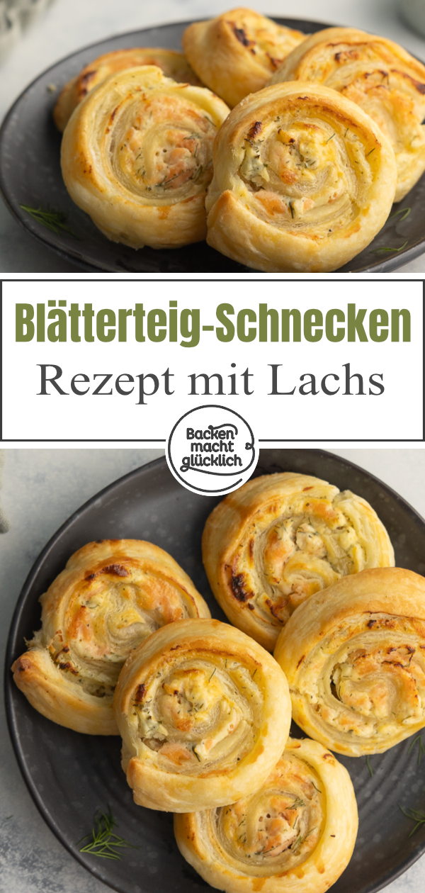 Herzhafte Blätterteigschnecken mit Lachs: einfach zu backen, schnell fertig und unglaublich lecker.