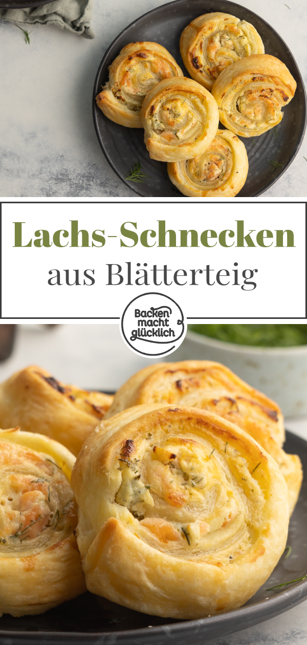 Herzhafte Blätterteigschnecken mit Lachs: einfach zu backen, schnell fertig und unglaublich lecker.