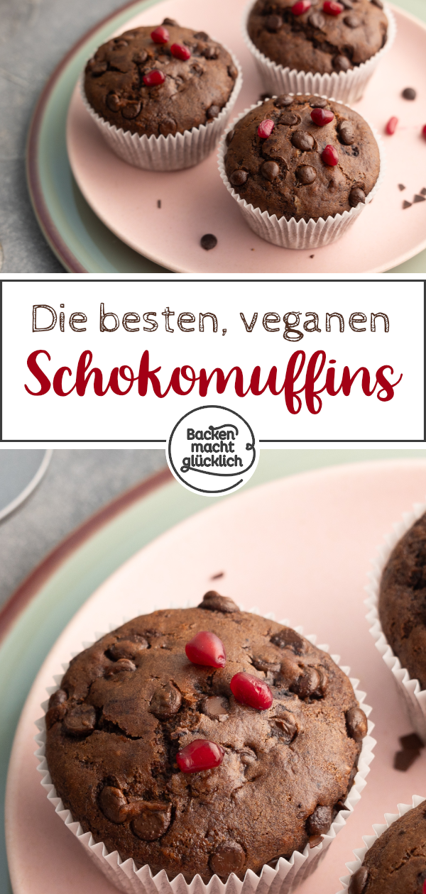 Dieses schnelle Rezept für saftige vegane Schokoladenmuffins ohne Ei, Butter und Milch ist genial.