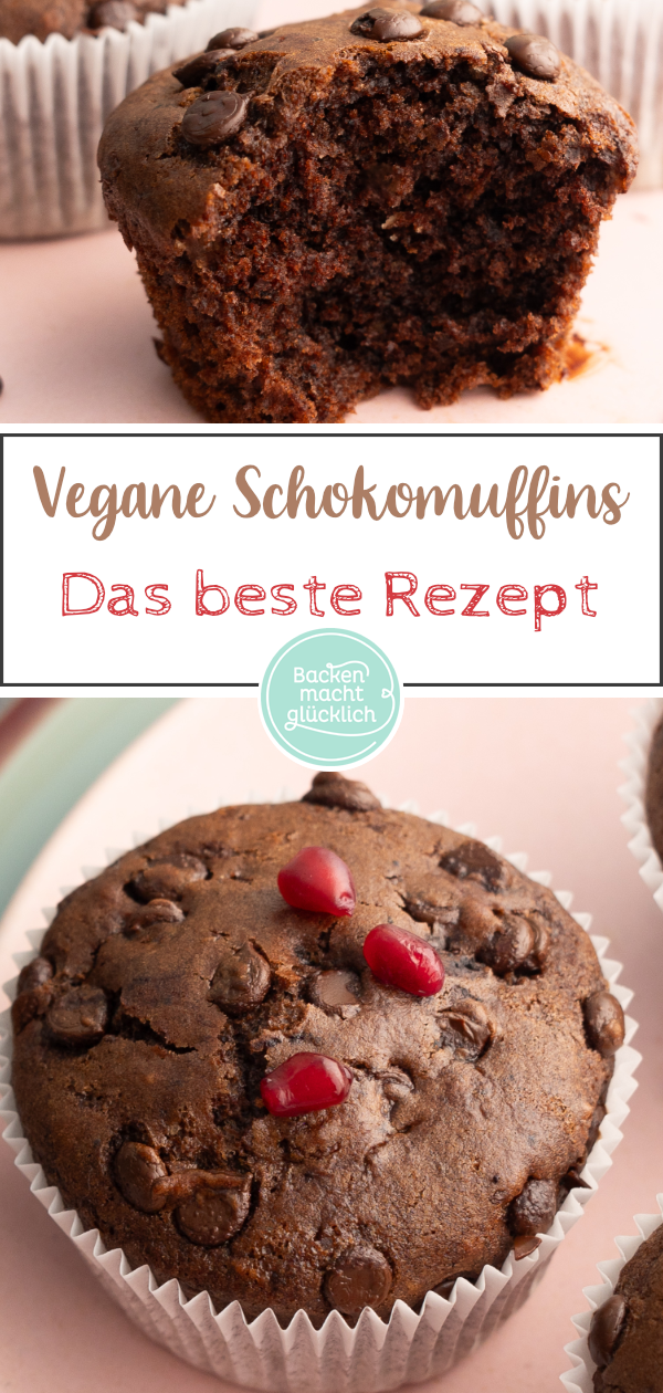 Dieses schnelle Rezept für saftige vegane Schokoladenmuffins ohne Ei, Butter und Milch ist genial.