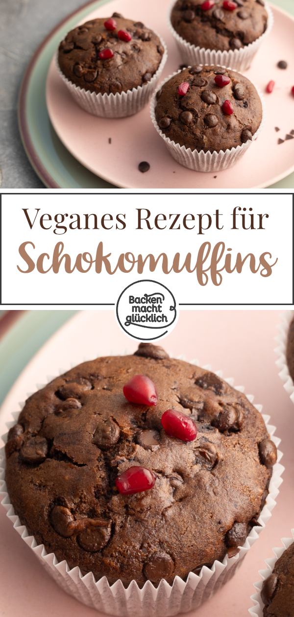 Dieses schnelle Rezept für saftige vegane Schokoladenmuffins ohne Ei, Butter und Milch ist genial.